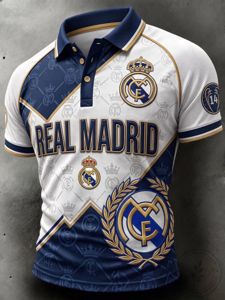 Real Madrid Football Club Fan Style Short Sleeve Polo Shirt