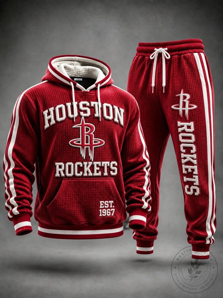 Houston Rockets Basketball Team Red Hoodie and Jogger Pants Set