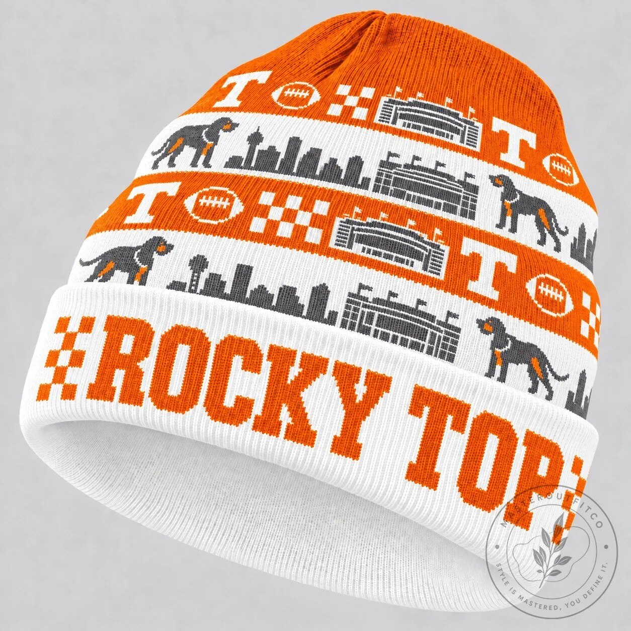 Tennessee Volunteers Rocky Top Football Fan Knit Beanie Hat