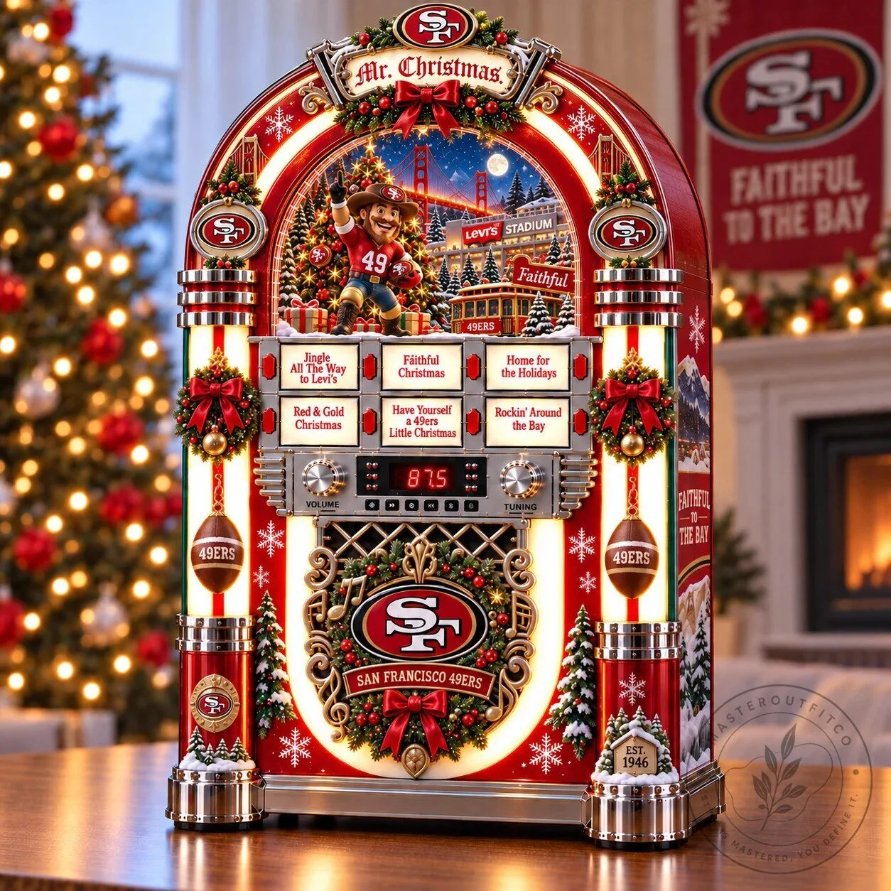 San Francisco 49ers Christmas Jukebox with Lights and Music