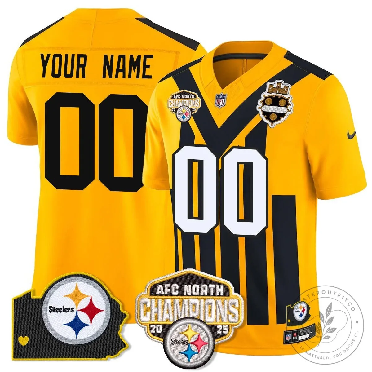 Pittsburgh Steelers Custom Jersey - Champions of the AFC North 15 Pittsburgh Steelers Custom Jersey - Champions of the AFC North