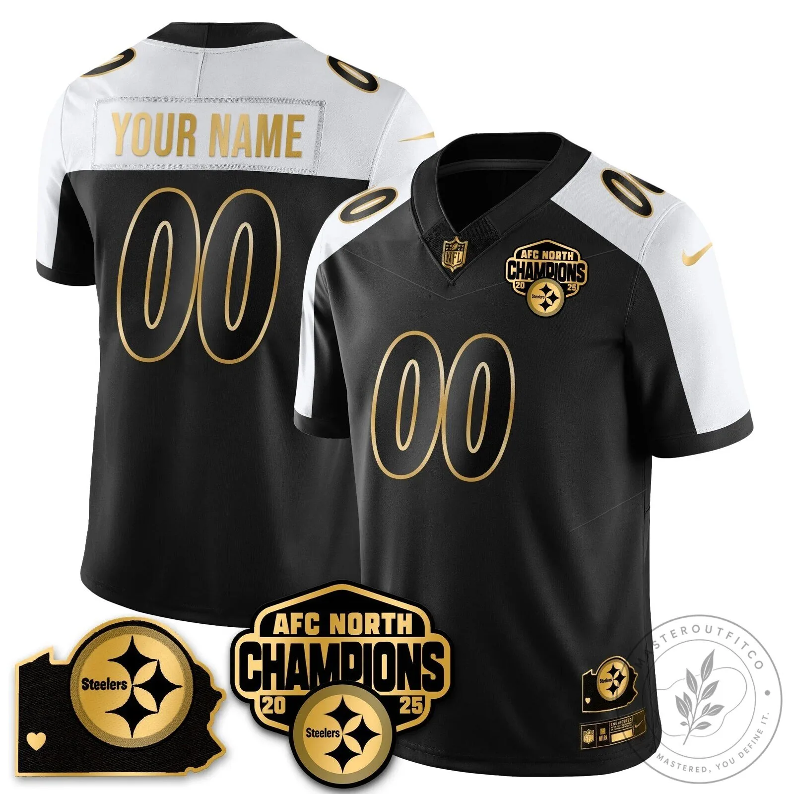 Pittsburgh Steelers Custom Jersey - Champions of the AFC North 16 Pittsburgh Steelers Custom Jersey - Champions of the AFC North