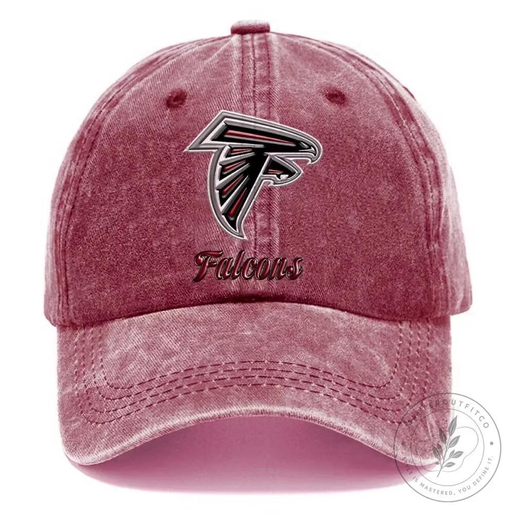 Atlanta Falcons Vintage Washed Distressed Baseball Cap Hat