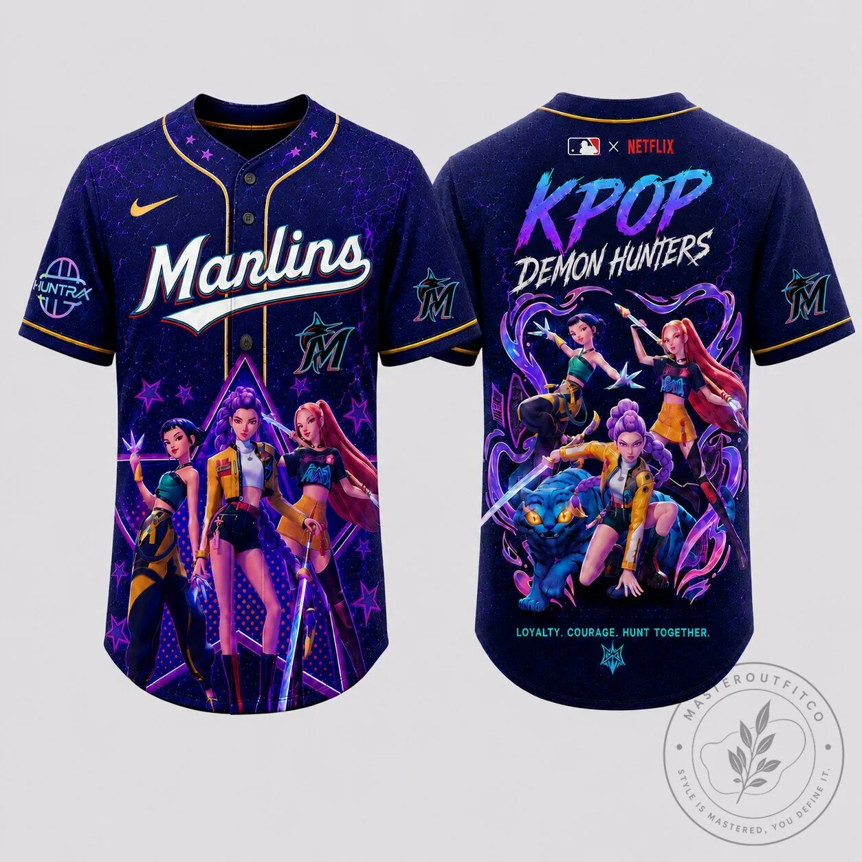 Miami Marlins Baseball KPOP Demon Hunters Netflix Baseball Jersey