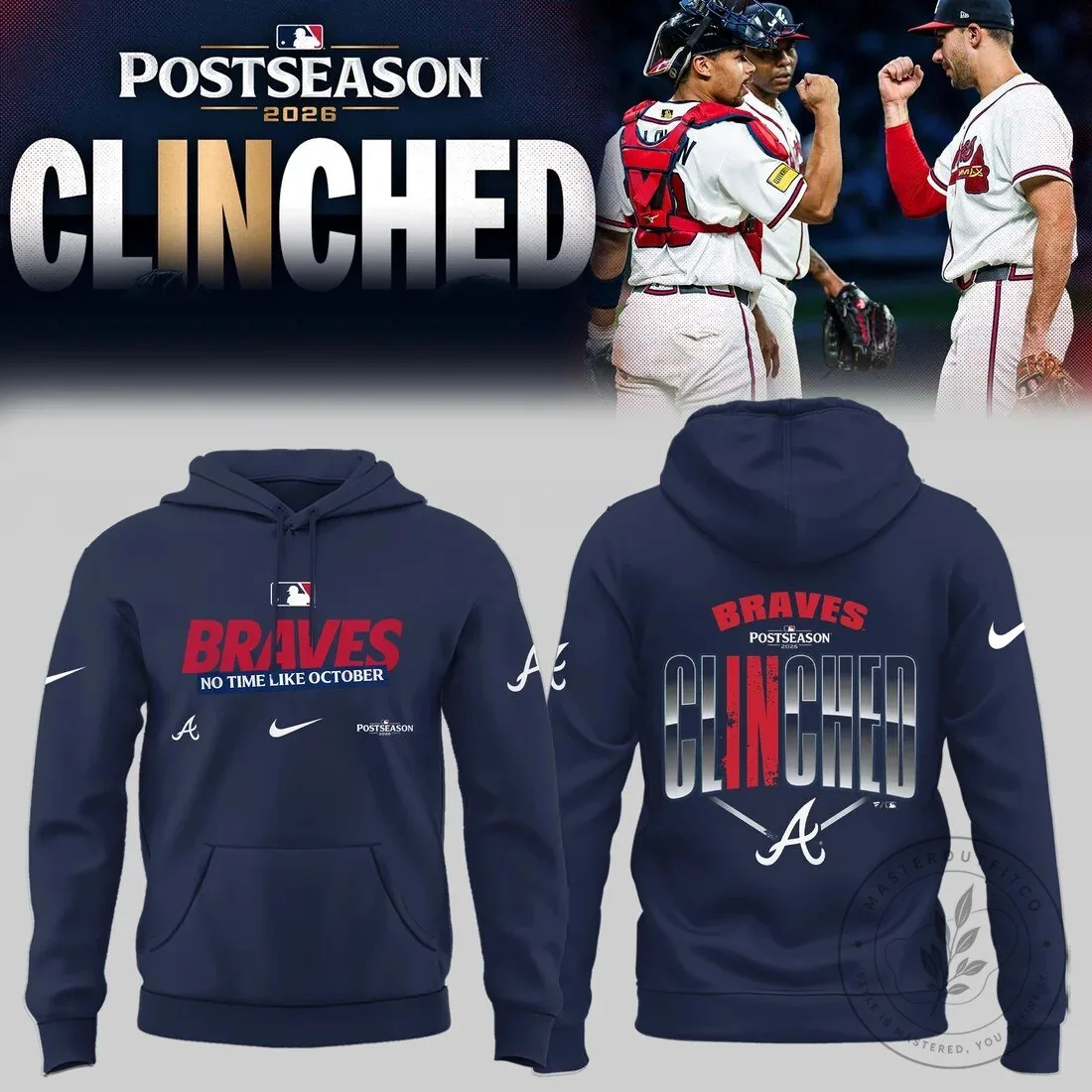 Atlanta Braves Postseason Clinched 2026 Baseball Playoff Hoodie