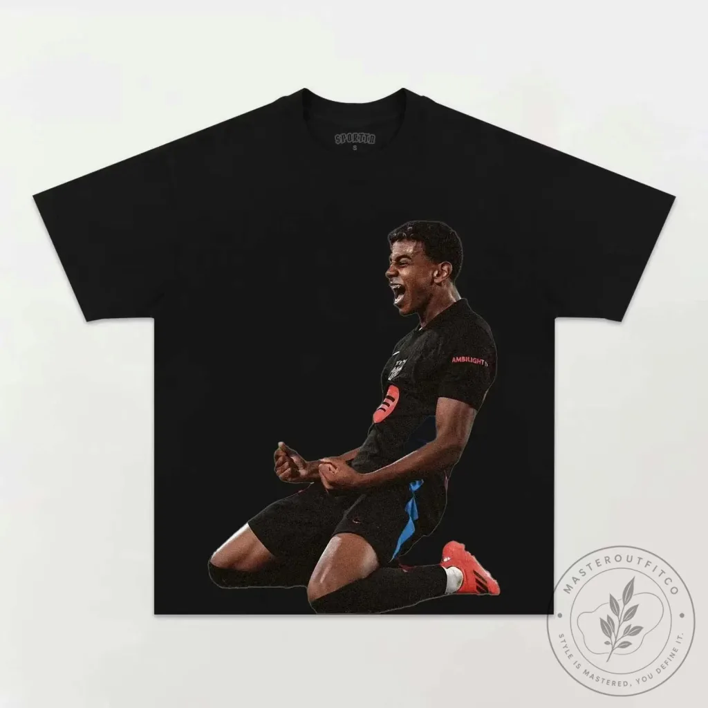 Lamine Yamal Barcelona Football Player Celebration Graphic T-Shirt 3 Lamine Yamal Barcelona Football Player Celebration Graphic T-Shirt