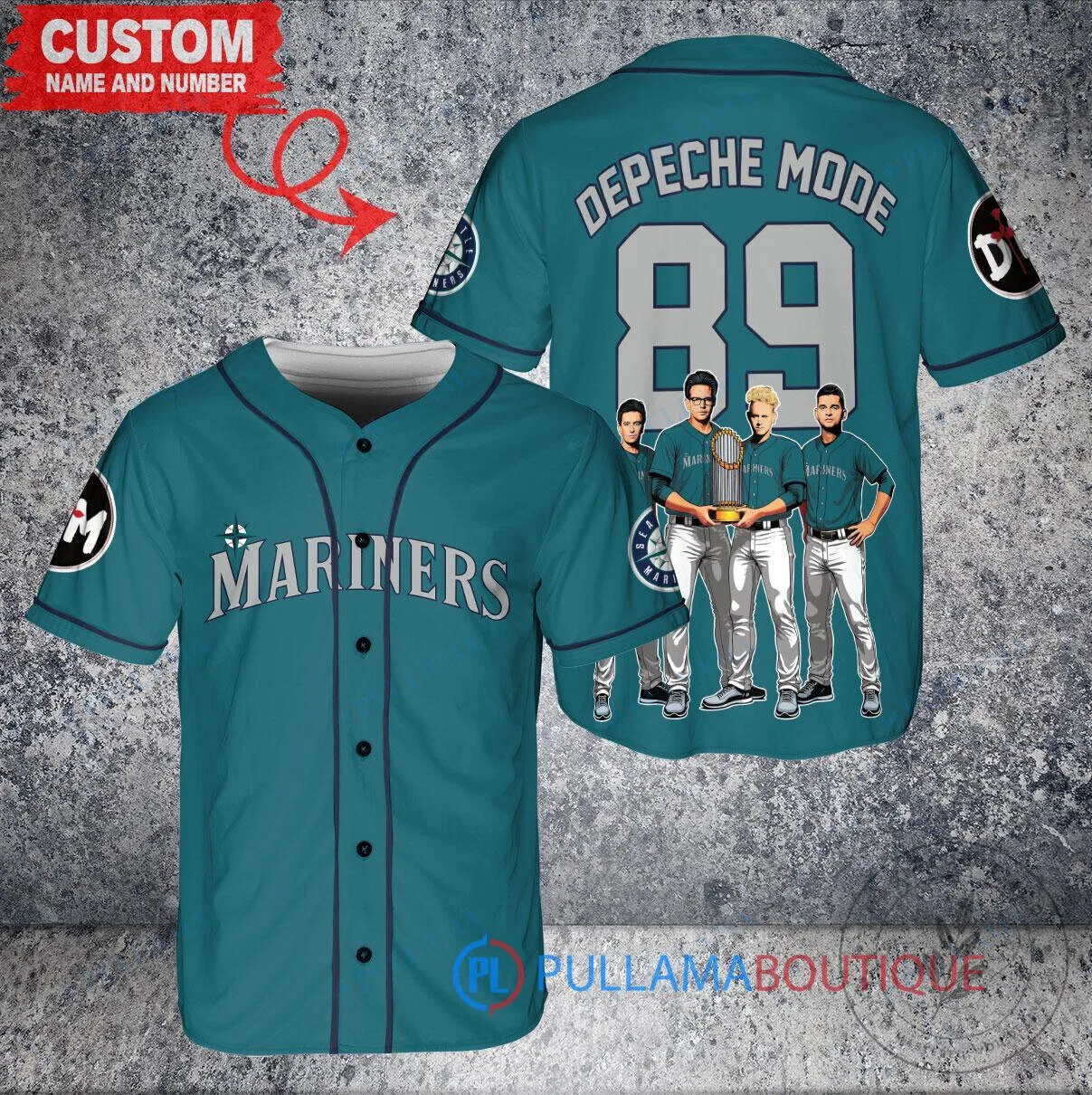 Seattle Mariners Baseball Depeche Mode 1989 World Series Champions Baseball Jersey 6 Seattle Mariners Baseball Depeche Mode 1989 World Series Champions Baseball Jersey