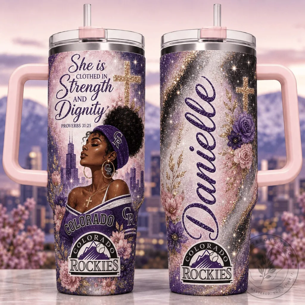 Colorado Rockies Baseball Personalized Strength and Dignity Tumbler Colorado Rockies Baseball Personalized Strength and Dignity Tumbler