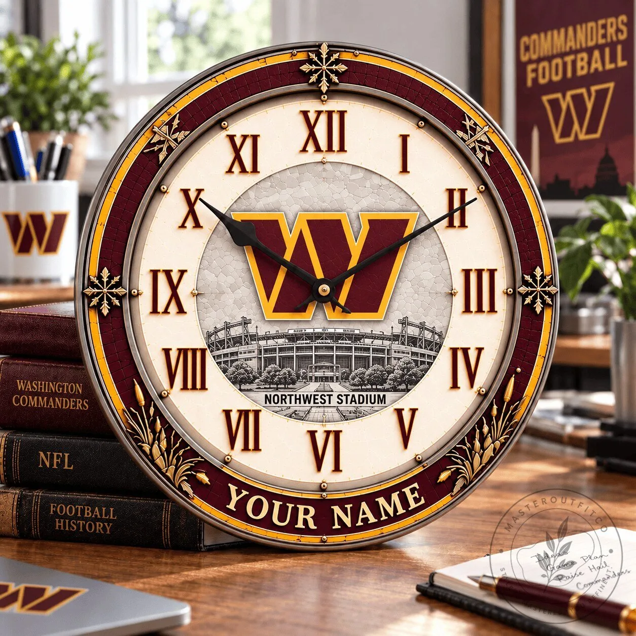 Washington Commanders Football Team Northwest Stadium Roman Numerals Clock 1 Washington Commanders Football Team Northwest Stadium Roman Numerals Clock