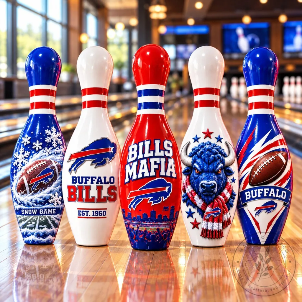 Buffalo Bills 5-Piece Decorative Bowling Pin Set Buffalo Bills 5-Piece Decorative Bowling Pin Set