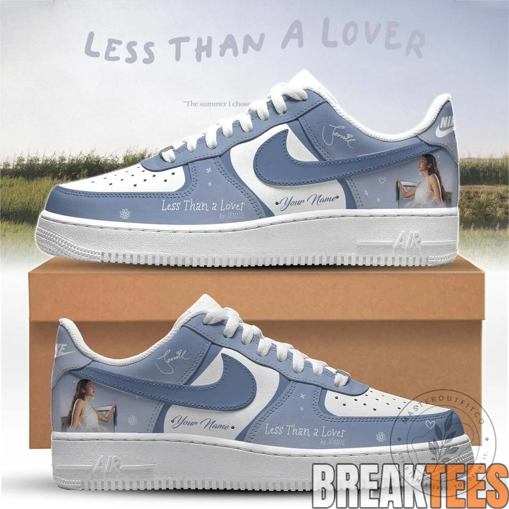 Jennie Less Than A Lover Custom Blue and White Sneakers 5 Jennie Less Than A Lover Custom Blue and White Sneakers