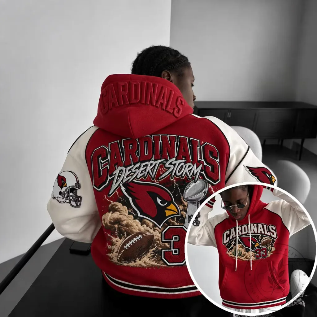 Arizona Cardinals Desert Storm Football Team Red and White Hoodie Arizona Cardinals Desert Storm Football Team Red and White Hoodie