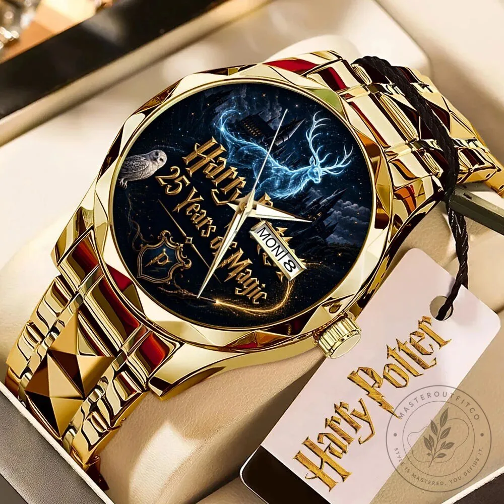Harry Potter 25 Years of Magic Gold Tone Luxury Quartz Watch