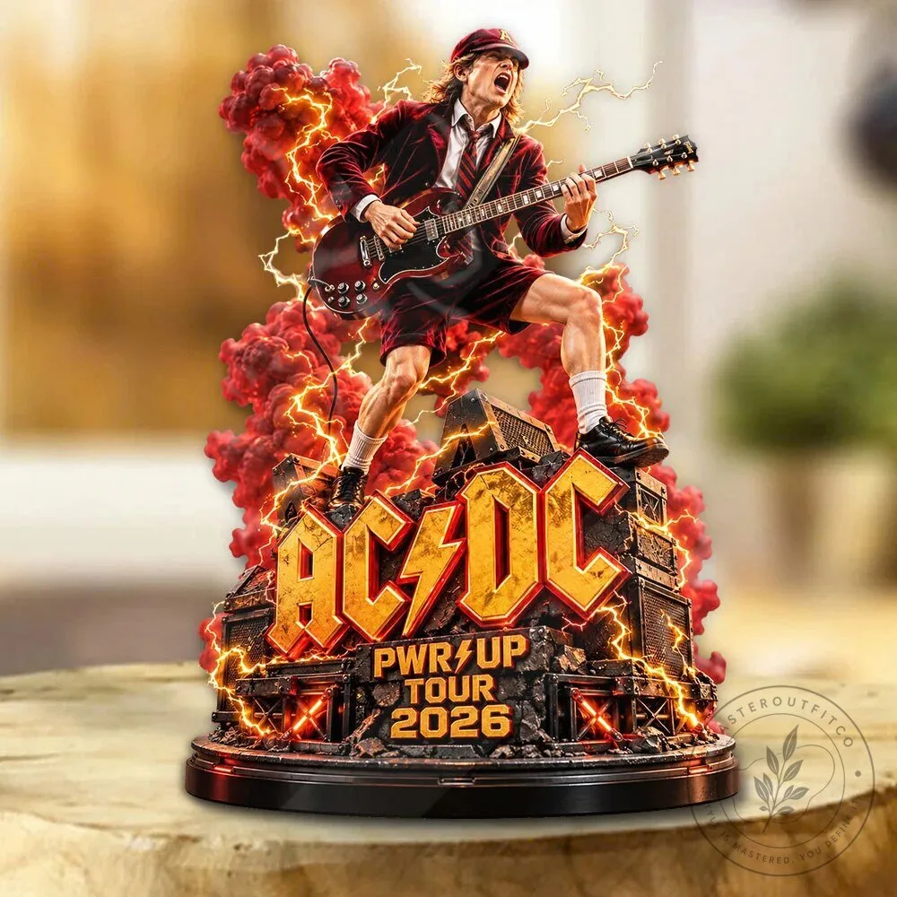 AC/DC Power Up Tour 2026 Angus Young Rock and Roll Acrylic Plaque
