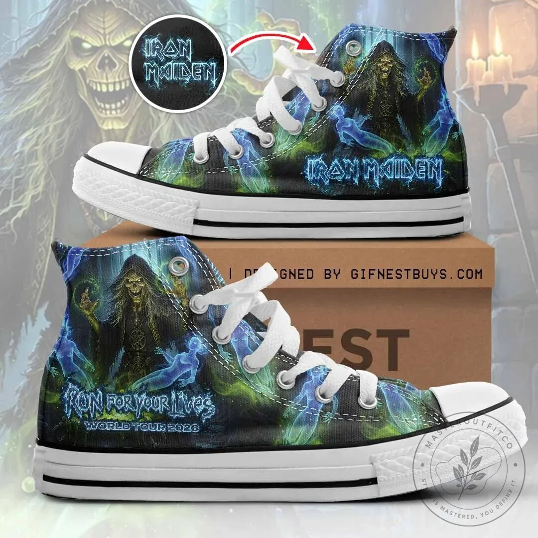 High Top Canvas Sneakers for Iron Maiden Run For Your Lives World Tour 2026