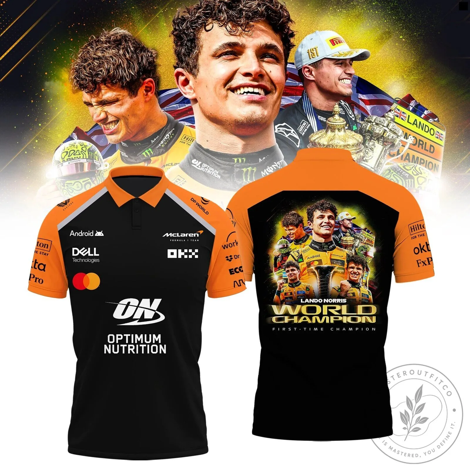 Lando Norris World Champion First Time Champion Polo Shirt