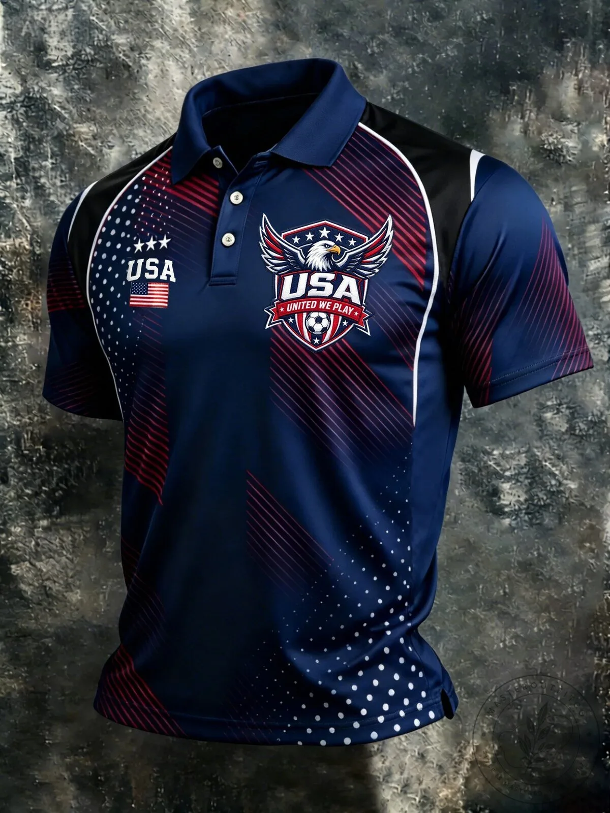 USA Soccer United We Play Eagle Shield Men's Polo Shirt 2 USA Soccer United We Play Eagle Shield Men's Polo Shirt