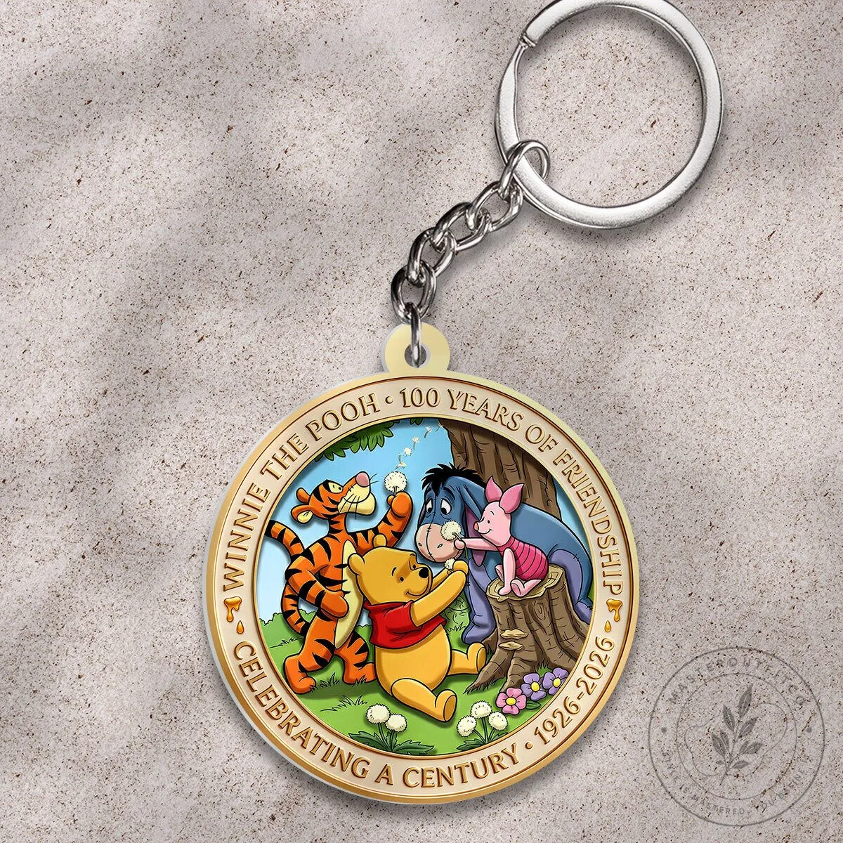 Winnie The Pooh 100 Years of Friendship Celebrating a Century Keychain