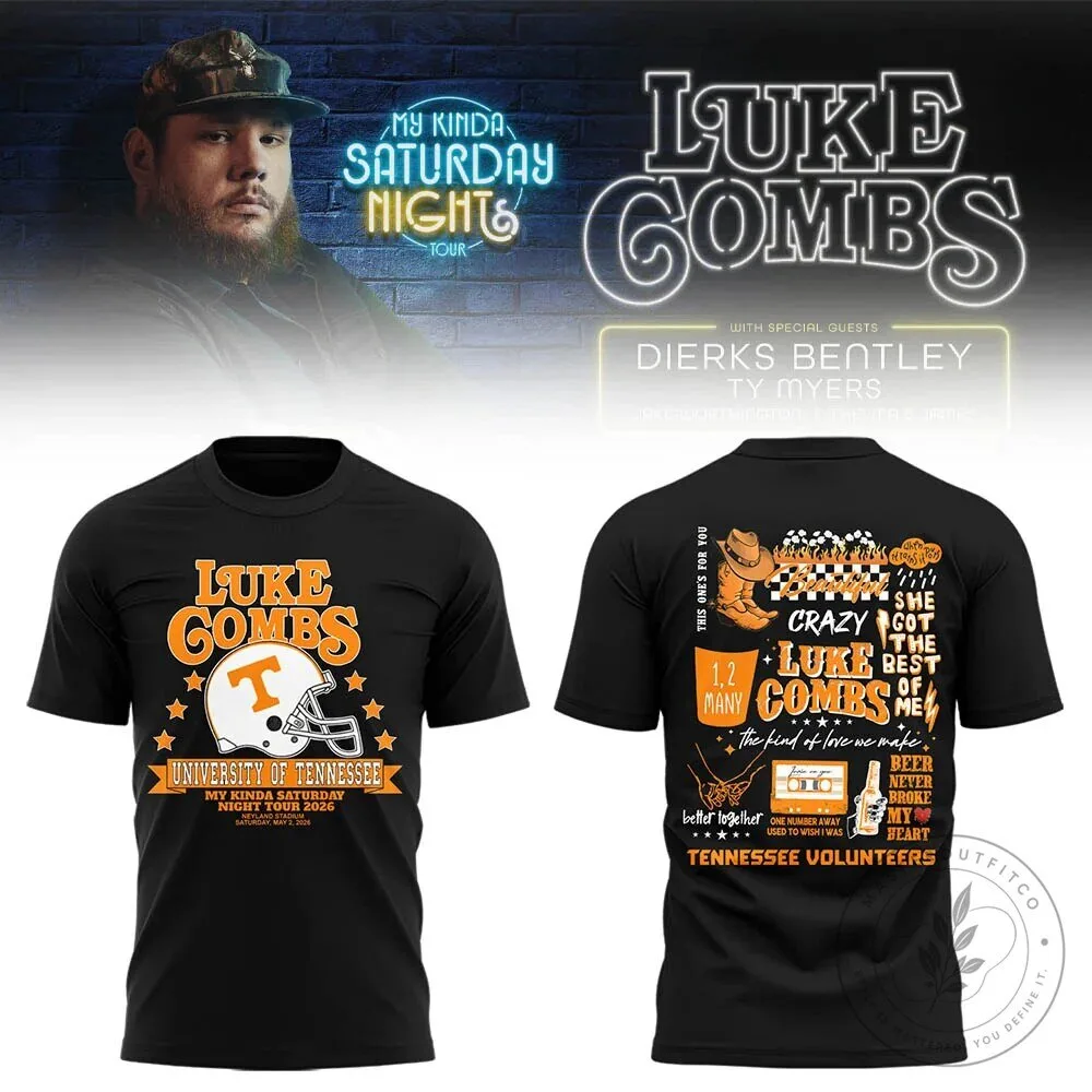 My Kinda Saturday Night Tour Concert T-Shirt for Luke Combs at Neyland Stadium