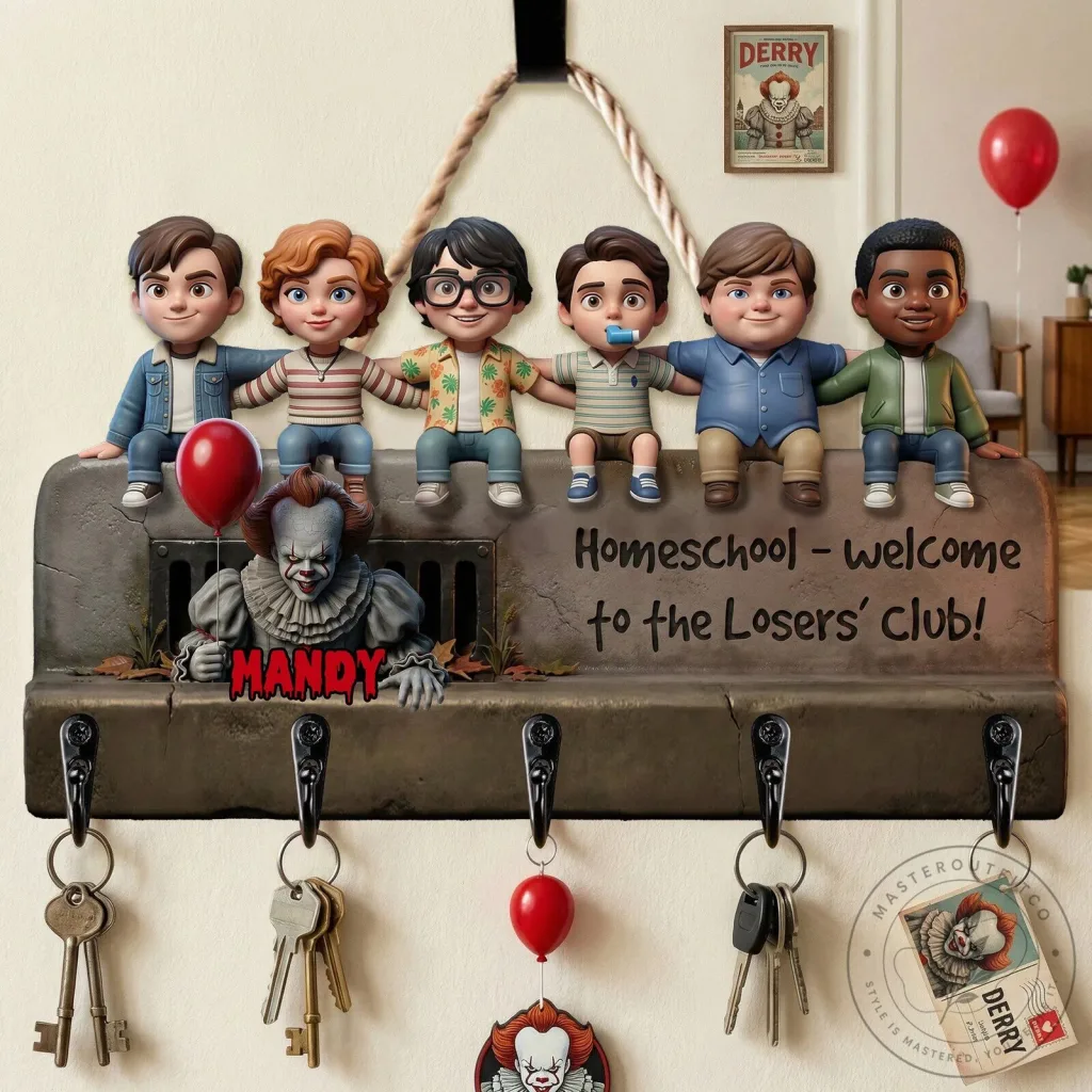 IT Pennywise Horror Movie Homeschool Welcome To The Losers Club Key Hanger 32 IT Pennywise Horror Movie Homeschool Welcome To The Losers Club Key Hanger