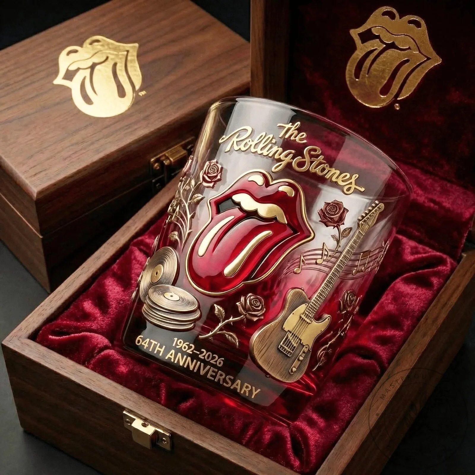 Commemorative Drinking Glass for The Rolling Stones' 64th Anniversary 2 Commemorative Drinking Glass for The Rolling Stones' 64th Anniversary