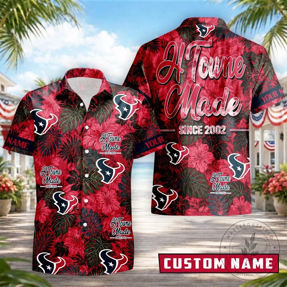 Houston Texans Football Personalized Hawaiian Shirt for Men and Women 2 Houston Texans Football Personalized Hawaiian Shirt for Men and Women