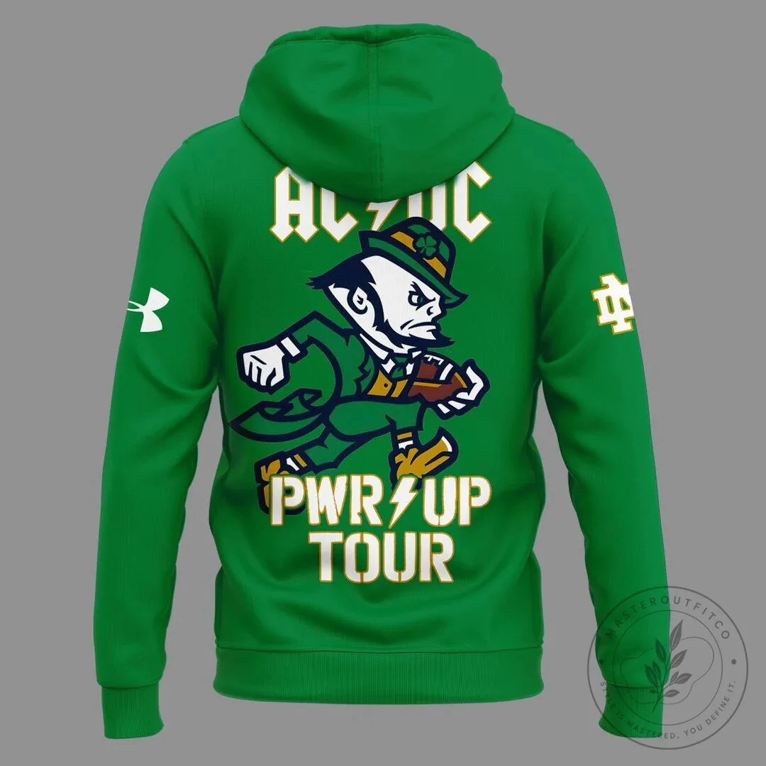 2026 Green Hoodie for Notre Dame Football AC/DC Power Up Tour 11 2026 Green Hoodie for Notre Dame Football AC/DC Power Up Tour