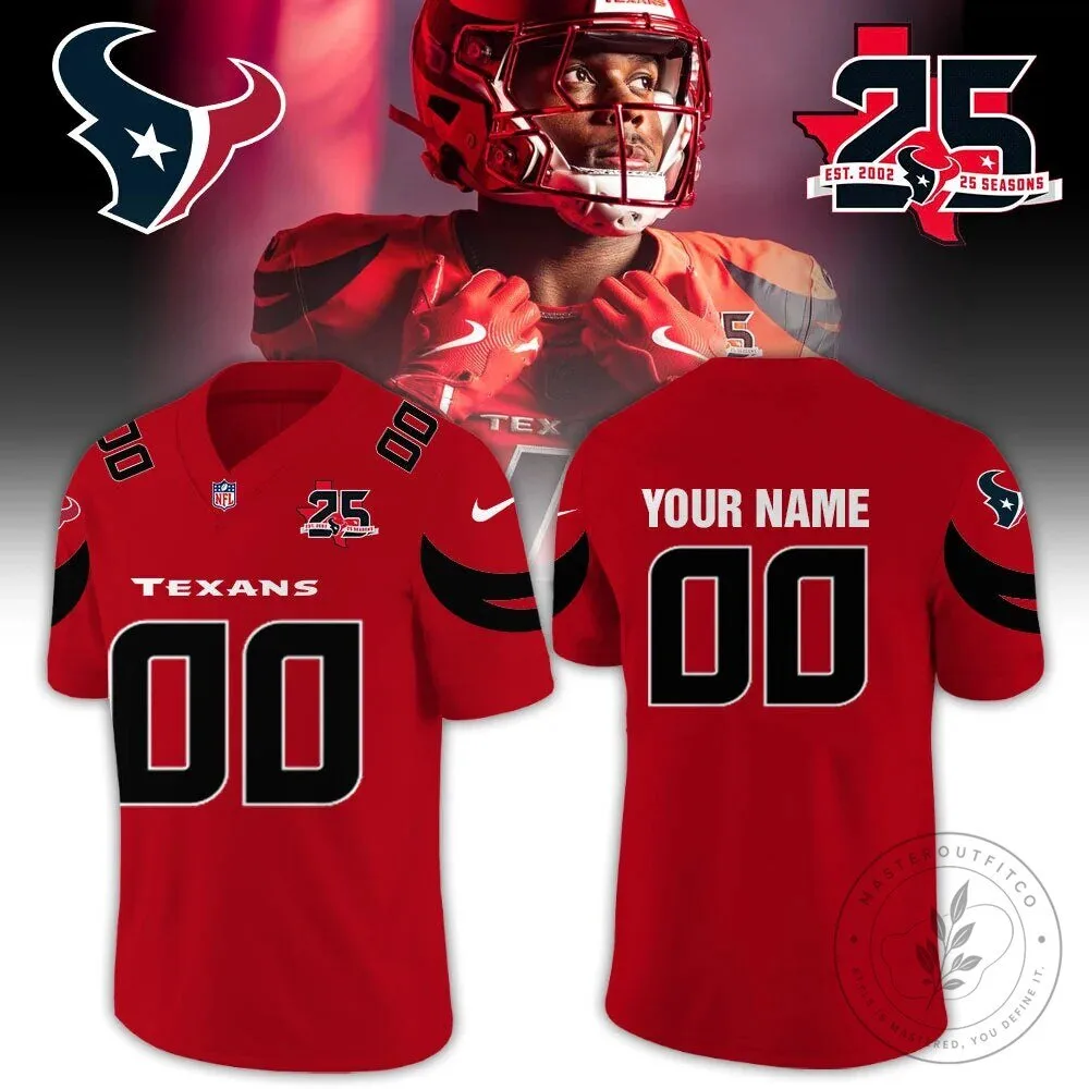 Houston Texans Football 25th Anniversary Limited Edition Red Jersey