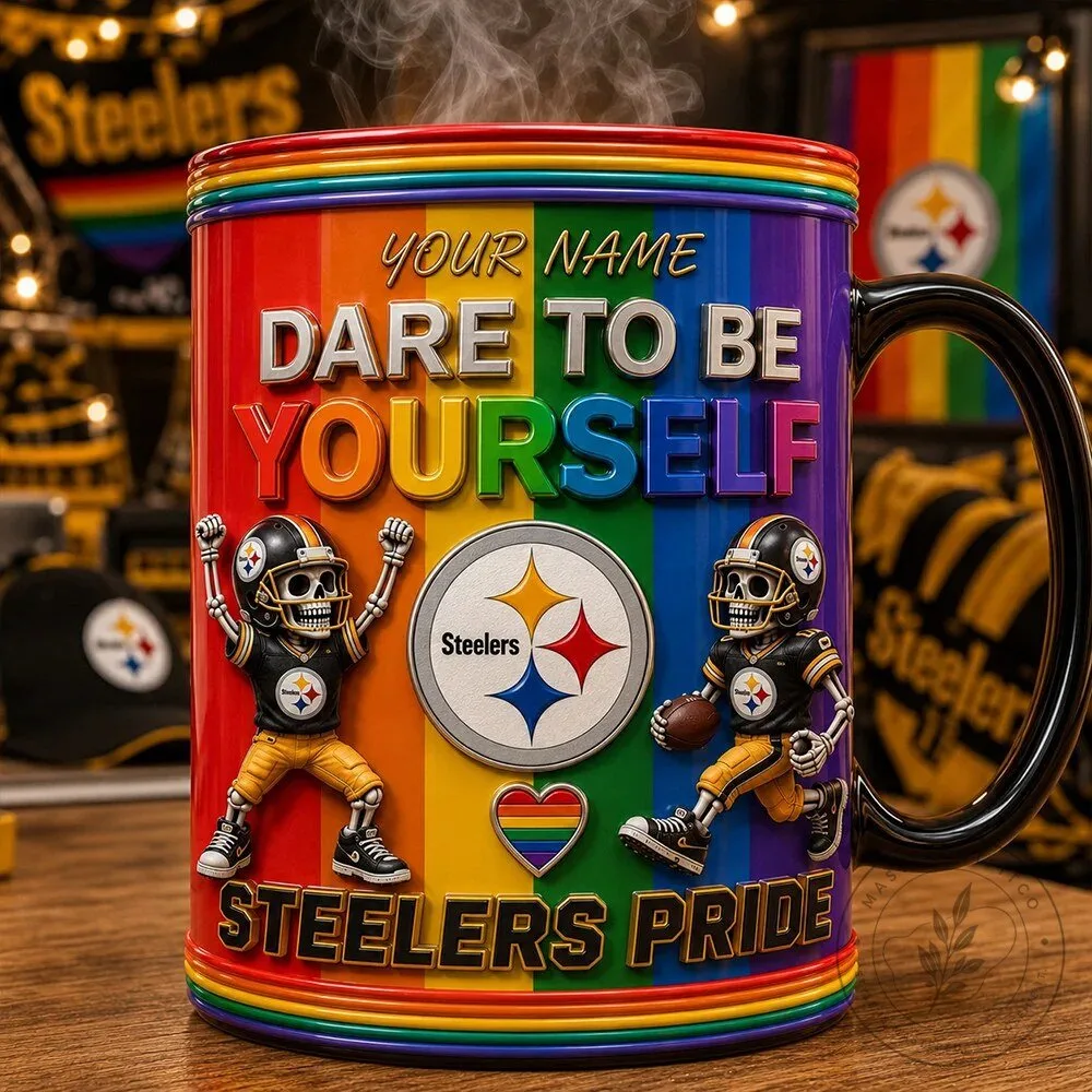 Pittsburgh Steelers Pride Dare To Be Yourself Rainbow Ceramic Coffee Mug 5 Pittsburgh Steelers Pride Dare To Be Yourself Rainbow Ceramic Coffee Mug