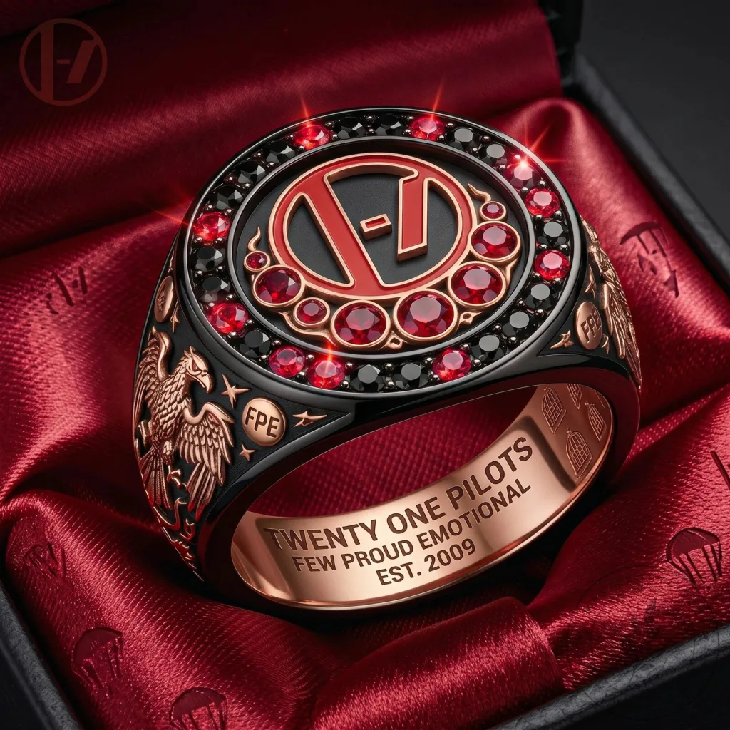 Twenty One Pilots Few Proud Emotional Est 2009 Band Logo Ring Twenty One Pilots Few Proud Emotional Est 2009 Band Logo Ring