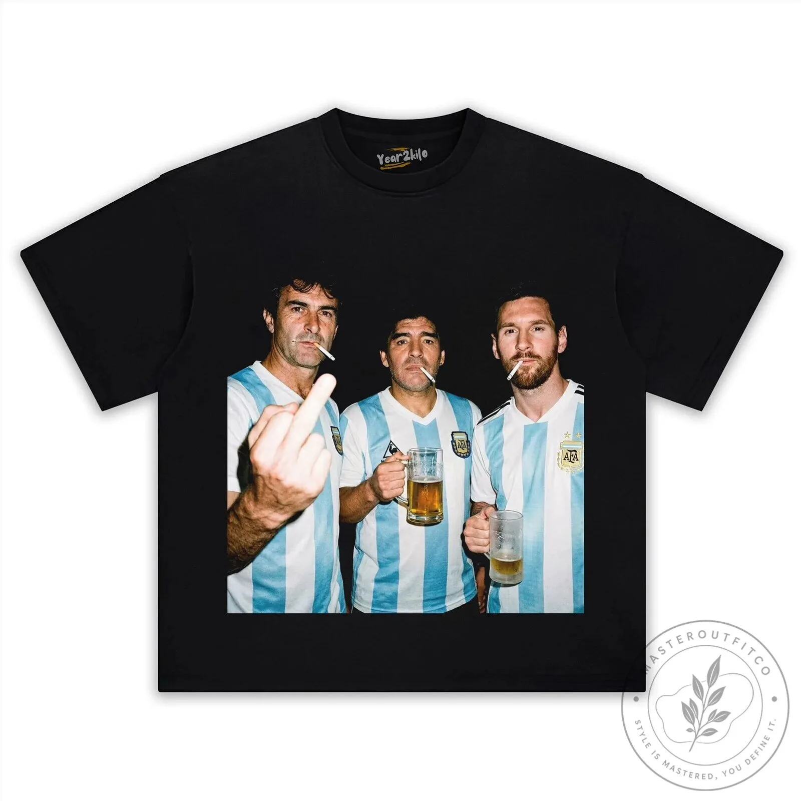 Lionel Messi, Diego Maradona, and Mario Kempes Argentina Legends T-Shirt 1 Lionel Messi, Diego Maradona, and Mario Kempes Argentina Legends T-Shirt