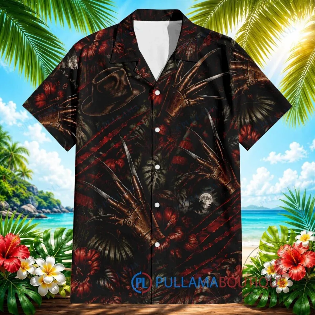 Freddy Krueger Razor Glove Paradise Horror Movie Hawaiian Shirt 14 Freddy Krueger Razor Glove Paradise Horror Movie Hawaiian Shirt