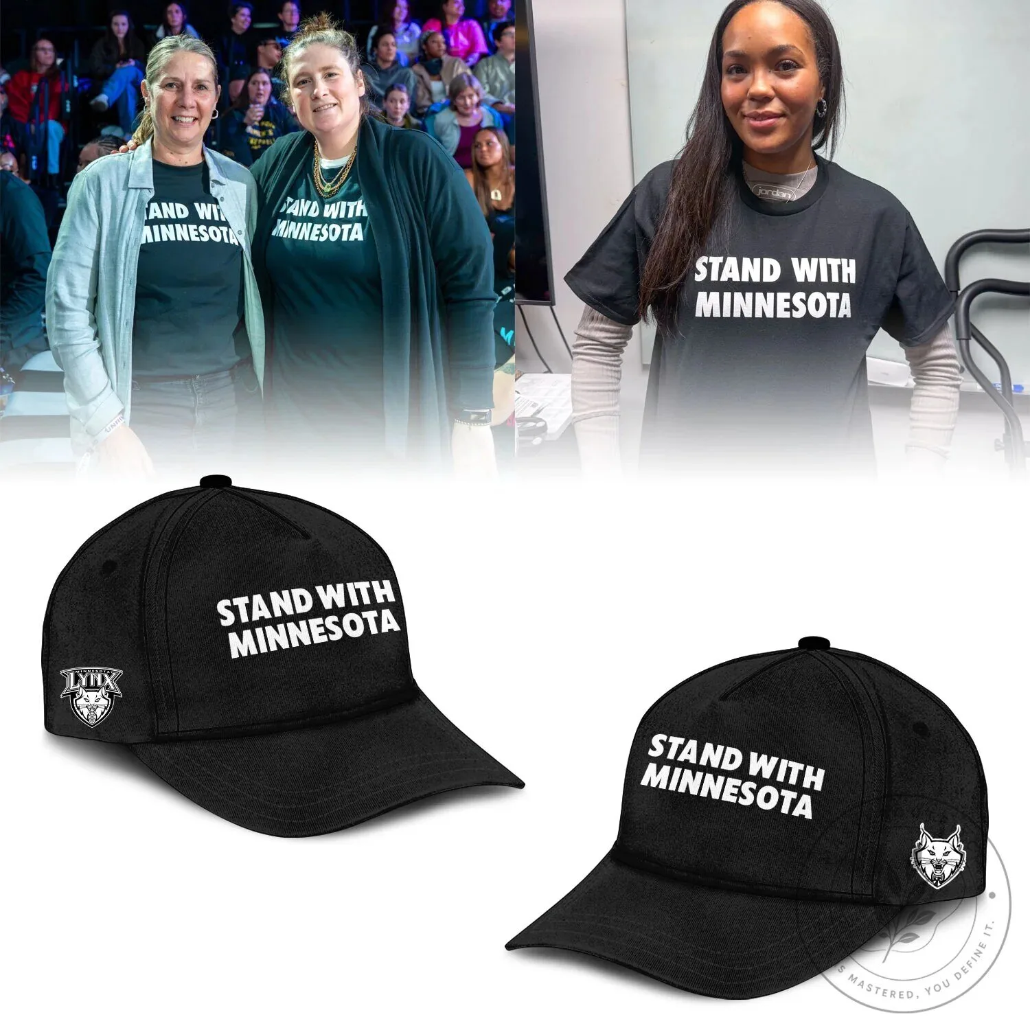 Minnesota Lynx Stand With Minnesota Black Baseball Cap Hat