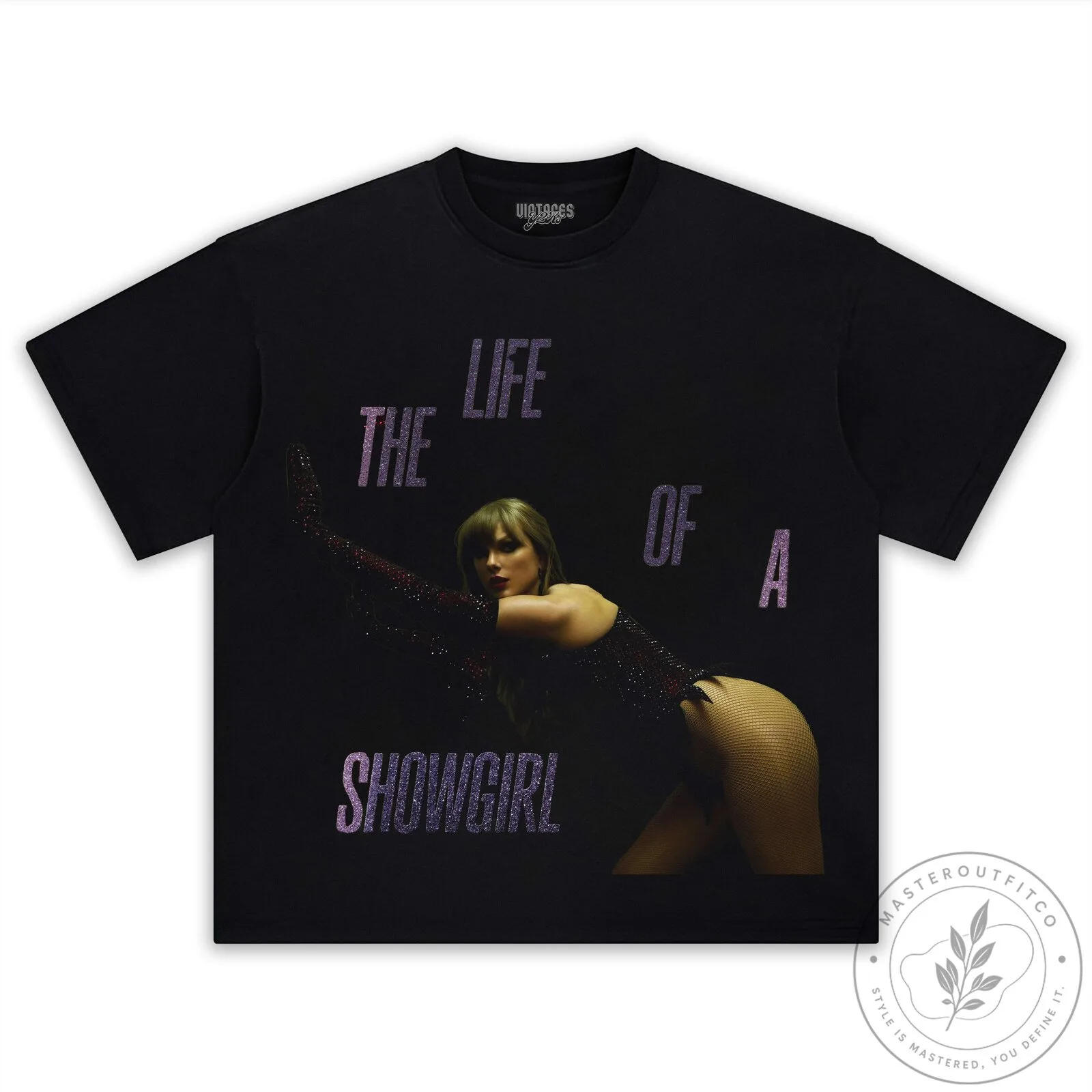Taylor Swift The Life Of A Showgirl Black Graphic T-Shirt