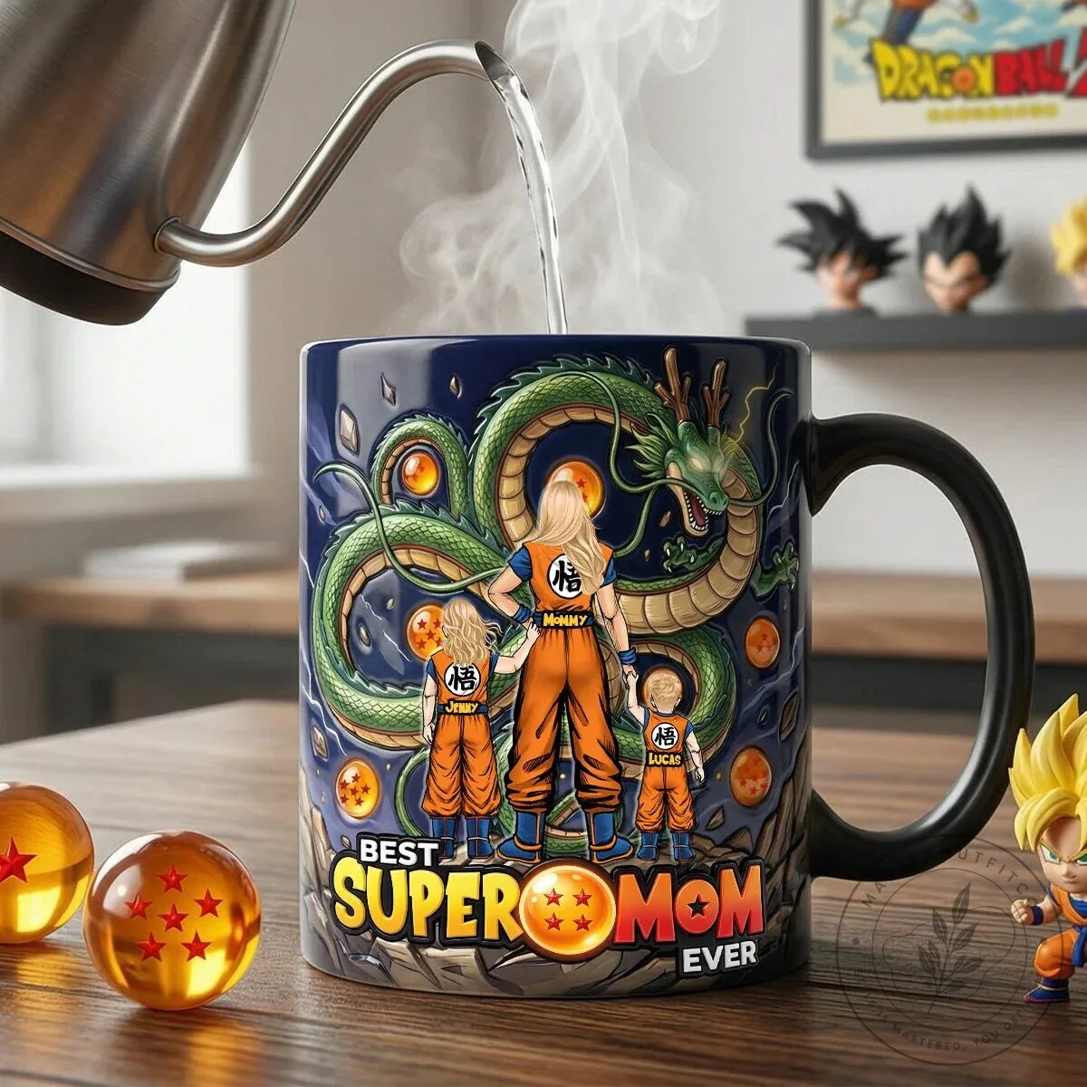 Dragon Ball Z Super Mom and Kids Personalized Ceramic Coffee Mug