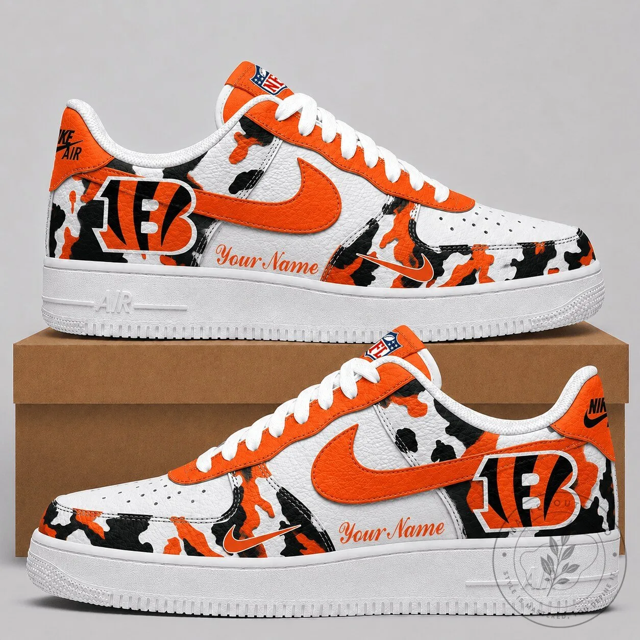 Cincinnati Bengals Camouflage Pattern Personalized Low Top Shoes