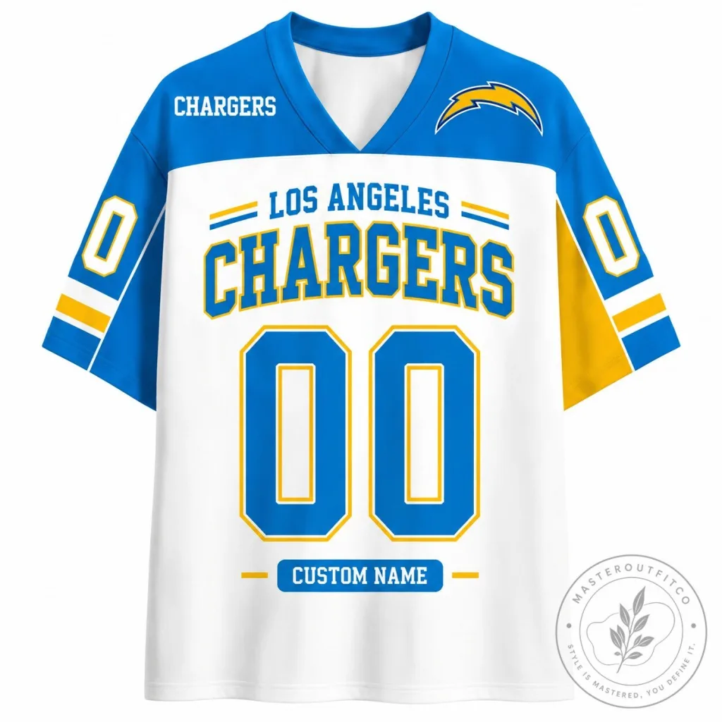 Los Angeles Chargers National Football League Blue and White Football Jersey Los Angeles Chargers National Football League Blue and White Football Jersey