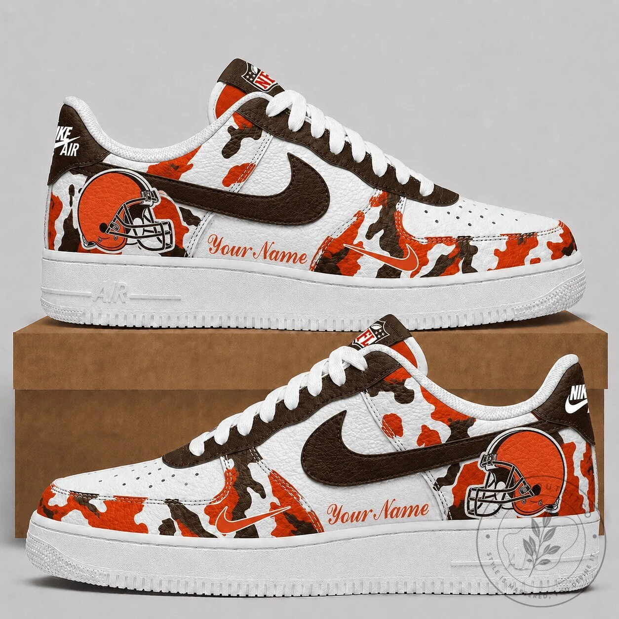 Cleveland Browns Football Team Custom Name White Low Top Shoes