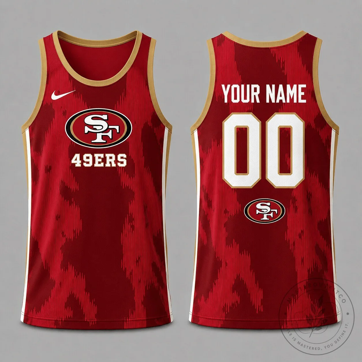 San Francisco 49ers Personalized Red Athletic Tank Top