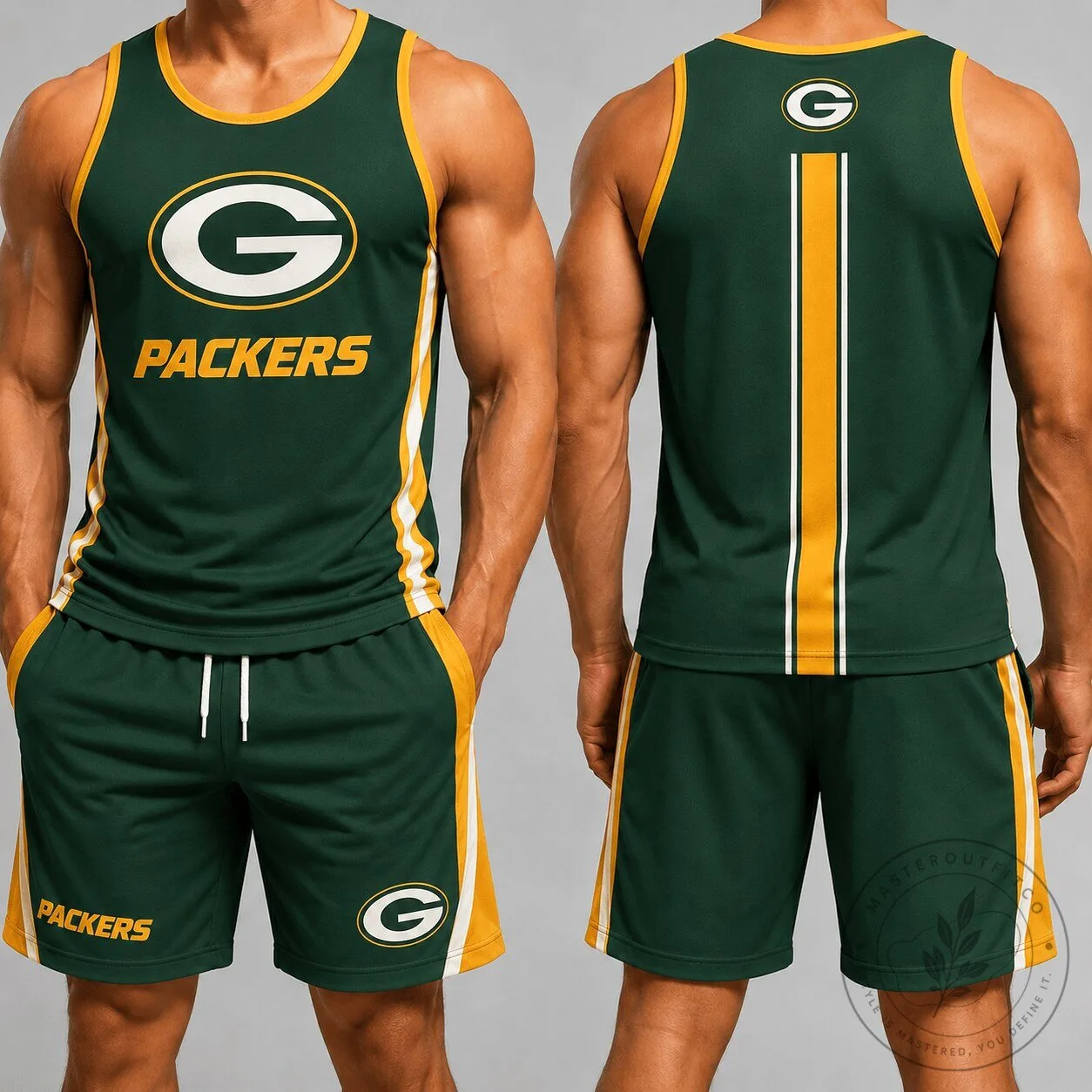 Green Bay Packers Athletic Tank Top and Shorts Set for Men