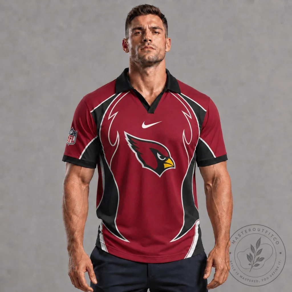 Arizona Cardinals NFL Football Team Custom Red and Black Polo Shirt Arizona Cardinals NFL Football Team Custom Red and Black Polo Shirt