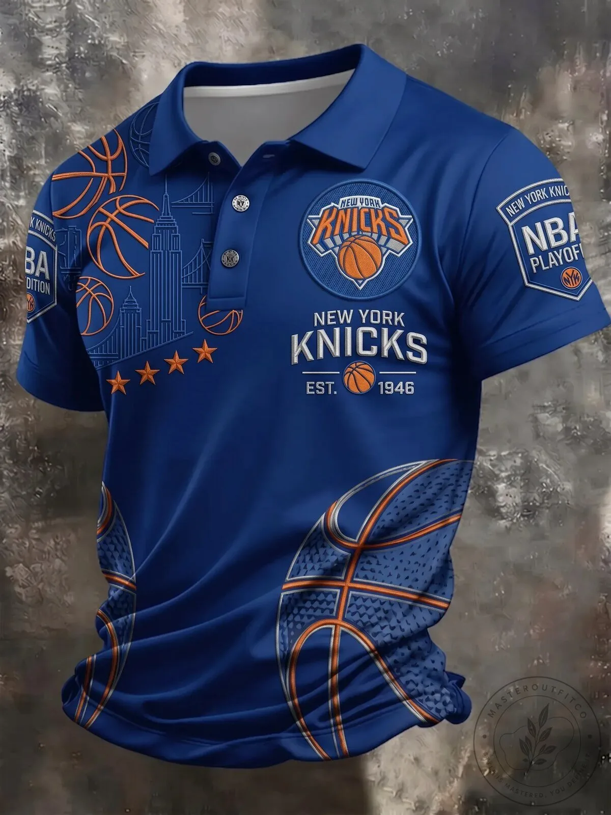 New York Knicks Basketball Fan Polo Shirt for Men, NBA Playoff Edition
