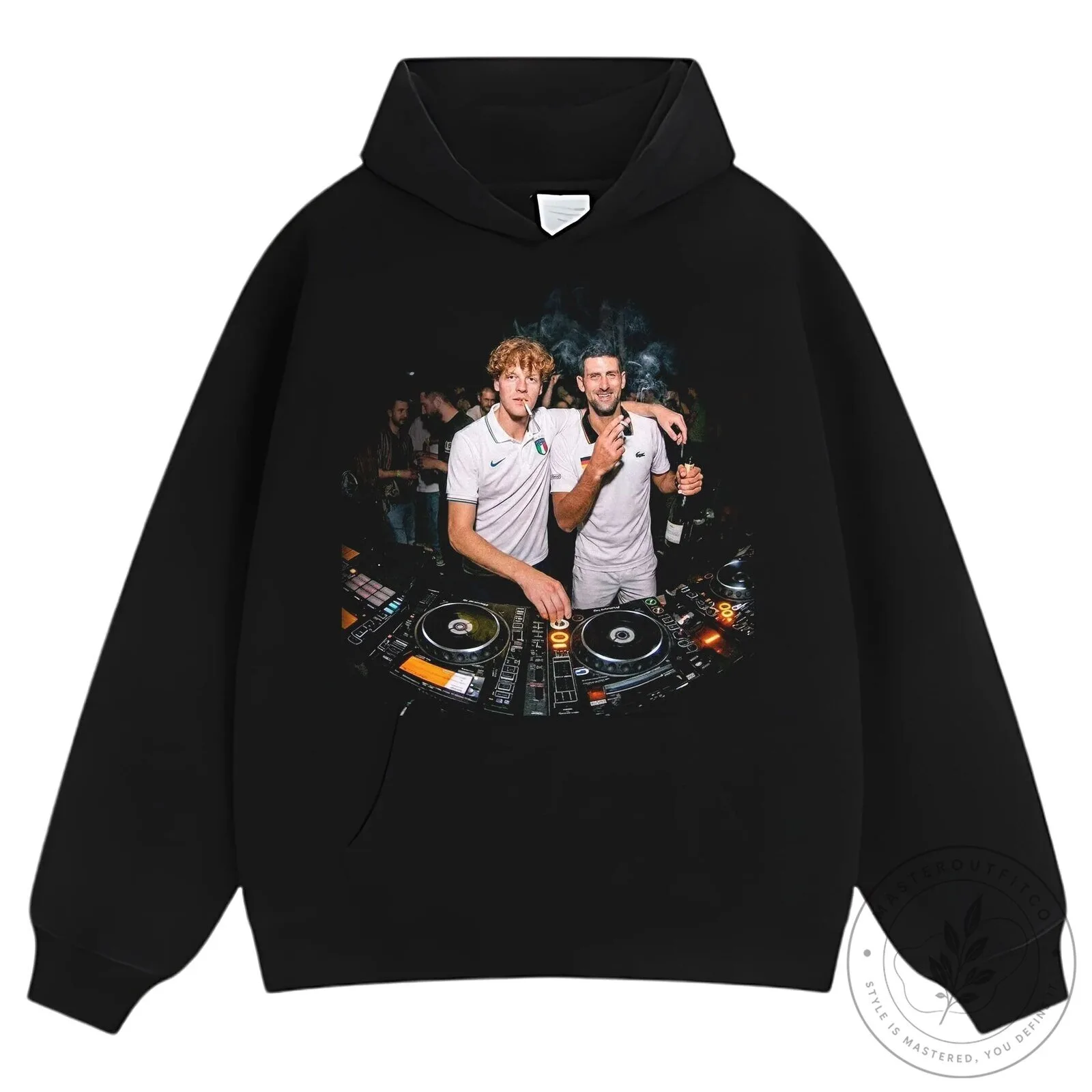 Novak Djokovic and Jannik Sinner Tennis Players DJ Party T-Shirt 21 Novak Djokovic and Jannik Sinner Tennis Players DJ Party T-Shirt