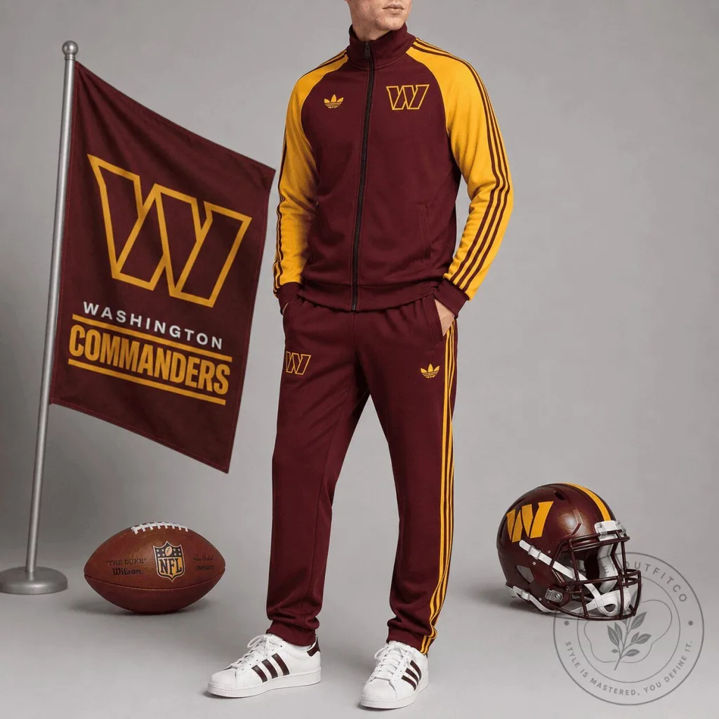 Washington Commanders Adidas Tracksuit Jacket and Jogger Pants Set Washington Commanders Adidas Tracksuit Jacket and Jogger Pants Set