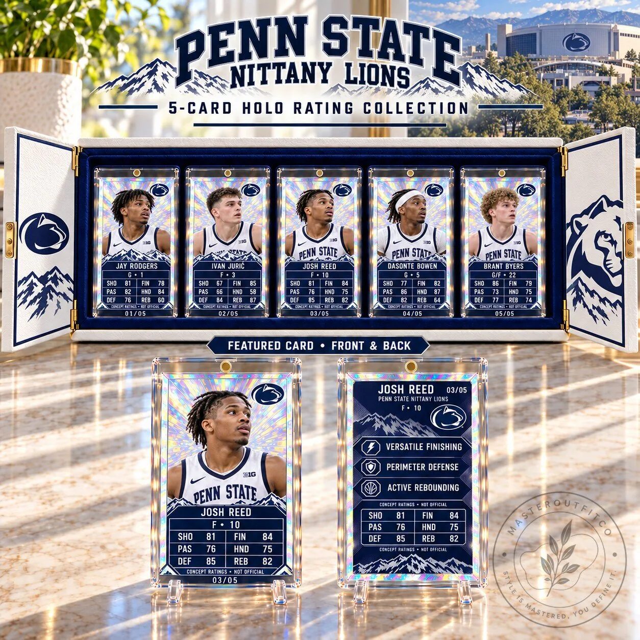 Penn State Nittany Lions 5-Card Holo Rating Collection Box Set