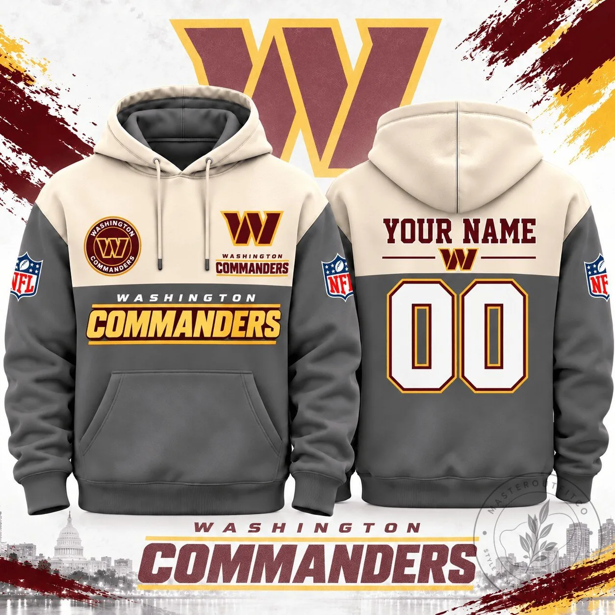 NFL Team Logo Hoodie of the Washington Commanders
