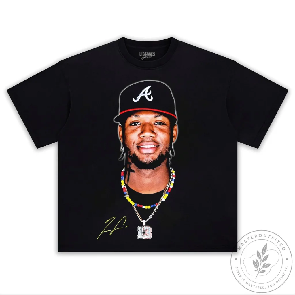 Ronald Acuna Jr Baseball Player Portrait Graphic T-Shirt Ronald Acuna Jr Baseball Player Portrait Graphic T-Shirt