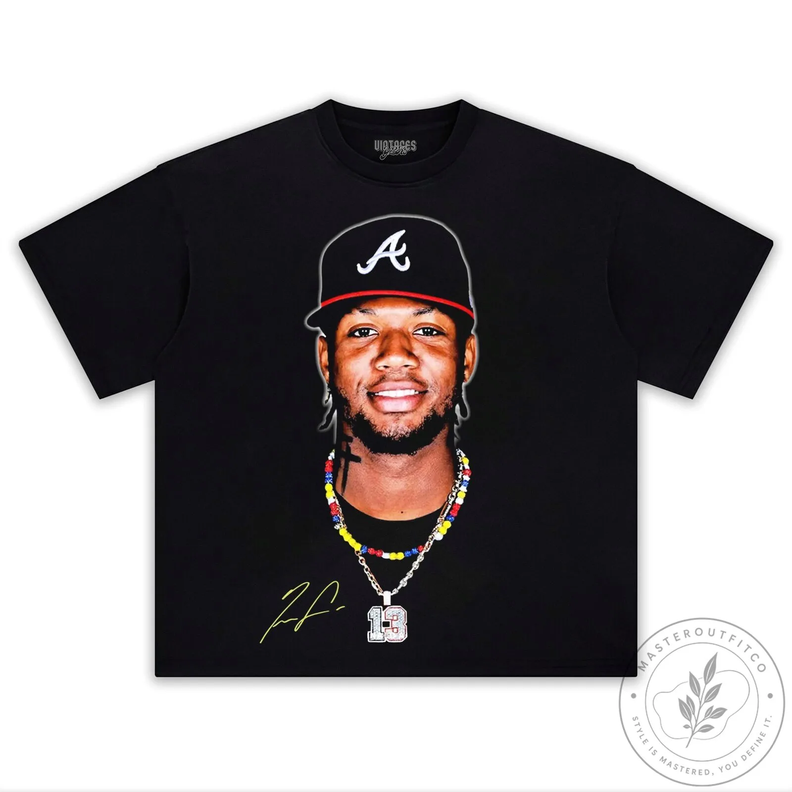 Ronald Acuna Jr Baseball Player Portrait Graphic T-Shirt