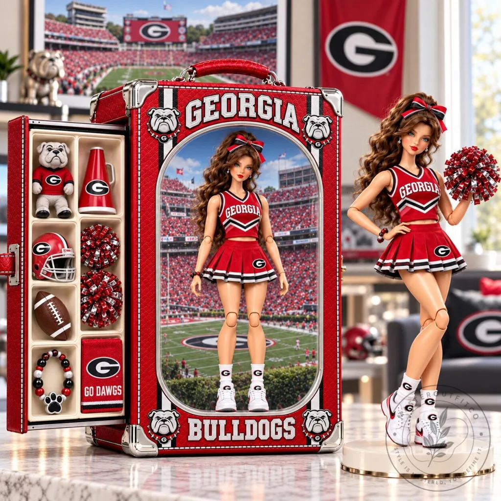 Georgia Bulldogs Cheerleader Barbie Doll Collectible Figure Georgia Bulldogs Cheerleader Barbie Doll Collectible Figure