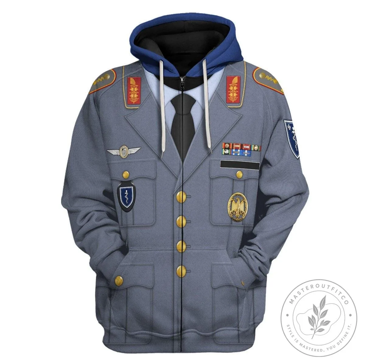 German Army Joint Medical Service General Uniform Costume Hoodie 18 German Army Joint Medical Service General Uniform Costume Hoodie